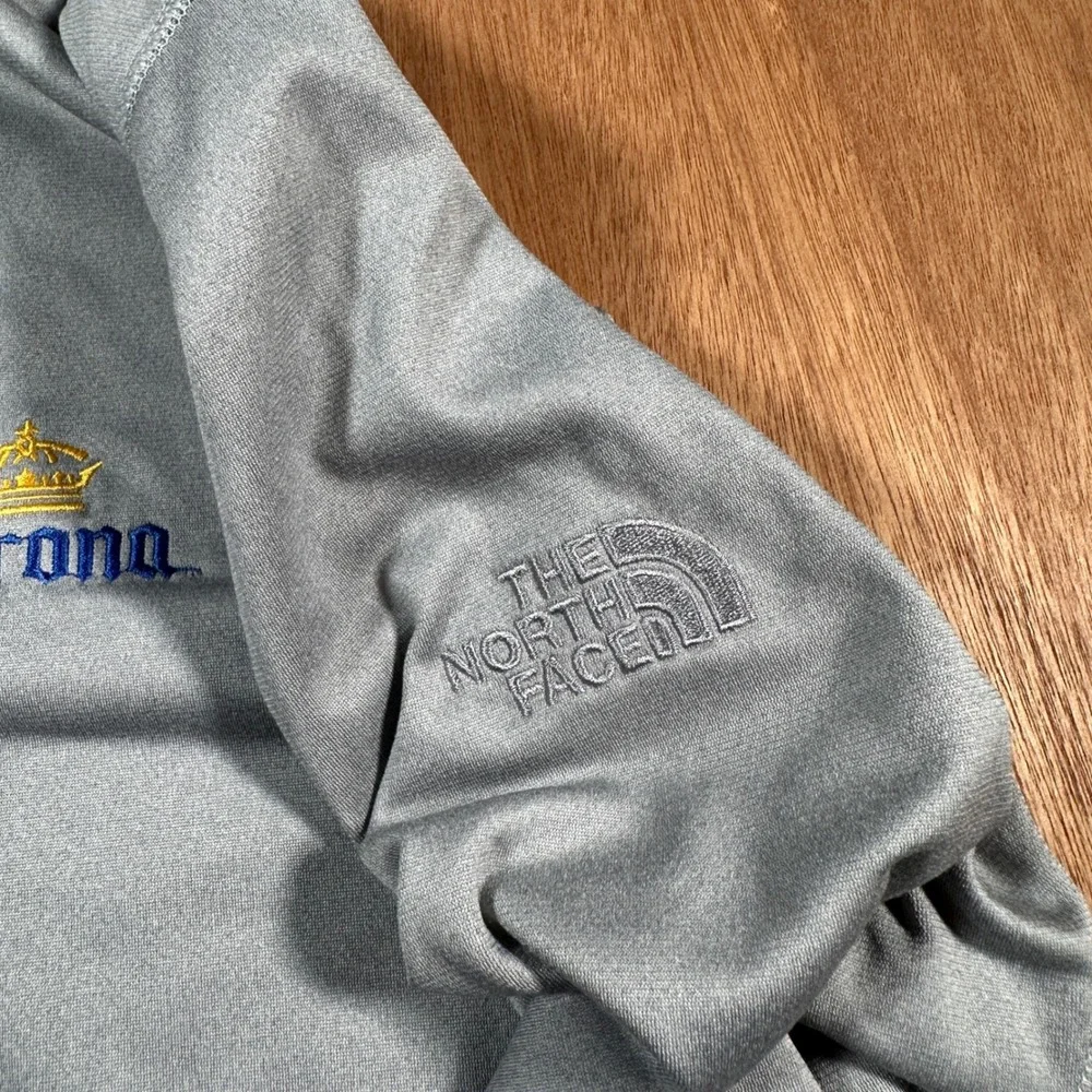 The North Face Pullover Mens Large Gray Corona Logo Quarter Zip Lightweight Top